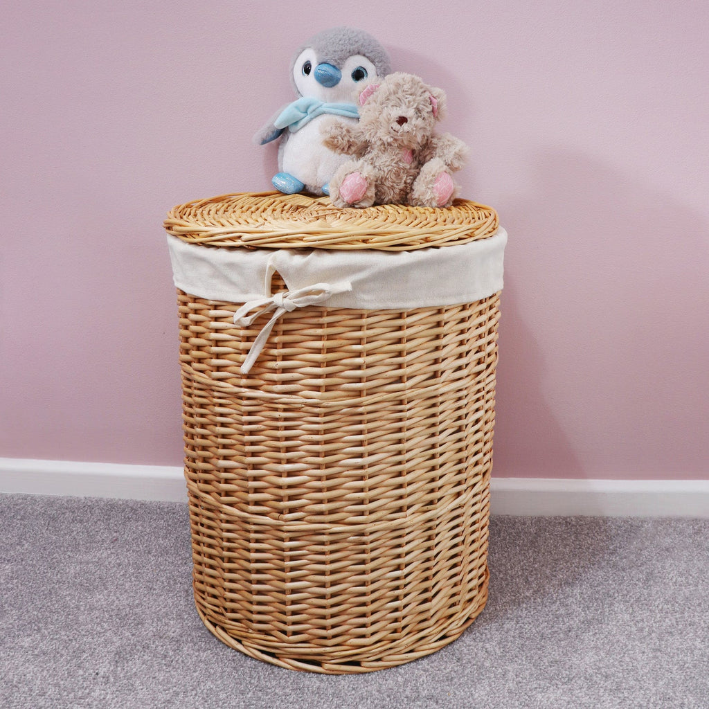Acacia Honey Willow Round Laundry Baskets and Bins Set