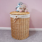 Acacia Honey Willow Round Laundry Baskets and Bins Set