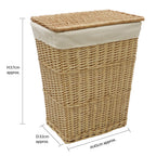 Acacia Honey Rectangular Willow Laundry Basket