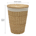 Acacia Honey Round Willow Laundry Basket