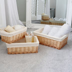 Acacia Honey Set of 3 Rectangular Willow Storage Baskets
