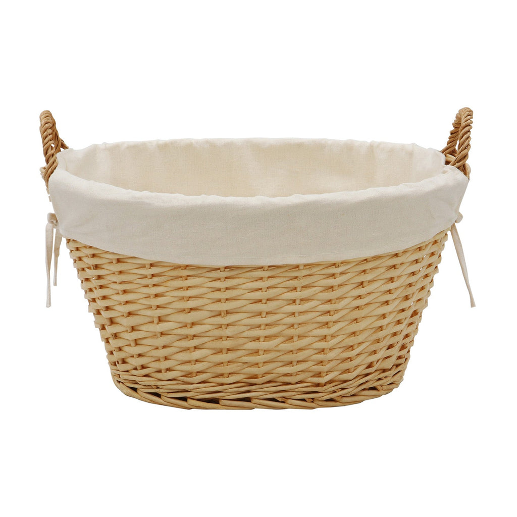 Acacia Honey Oval Willow Storage Basket - Large