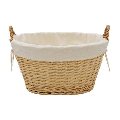 Acacia Honey Oval Willow Storage Basket - Large