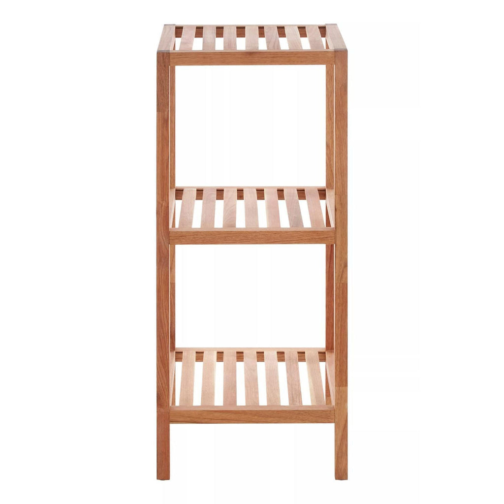 Salon 3 Tier Walnut Wood Bathroom Shelf Unit