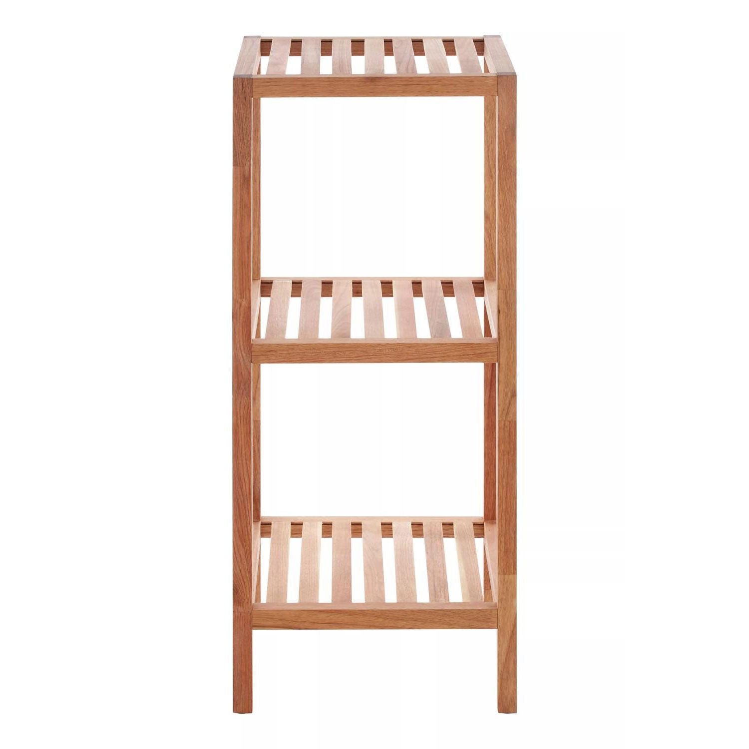 Salon 3 Tier Walnut Wood Bathroom Shelf Unit