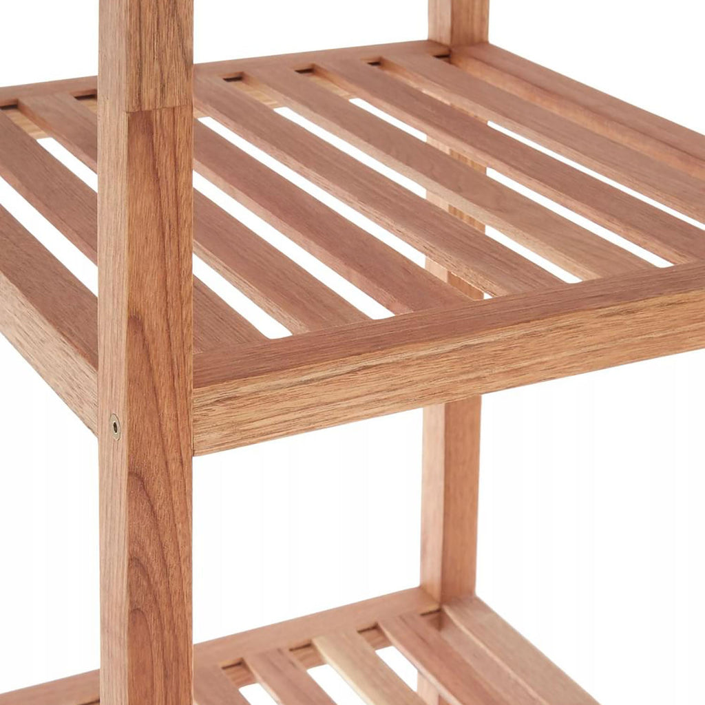 Salon 3 Tier Walnut Wood Bathroom Shelf Unit