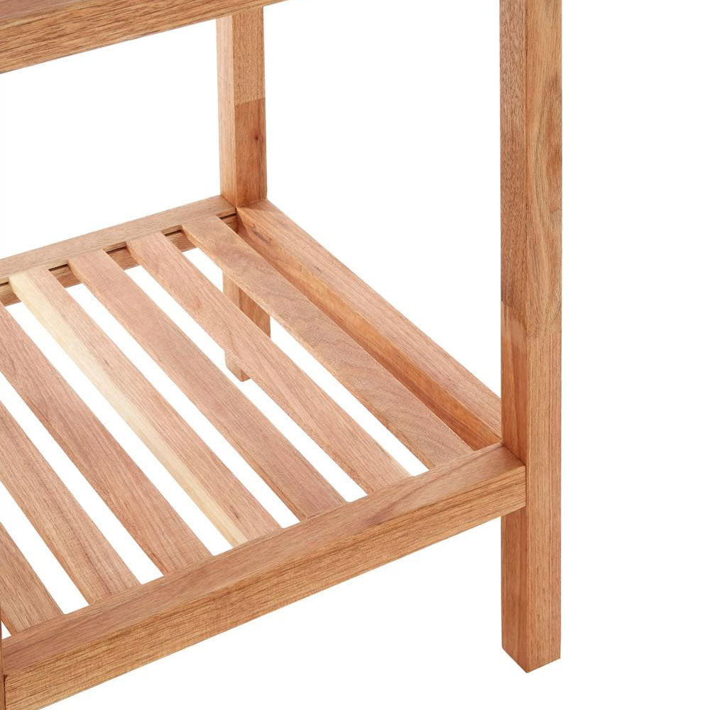 Salon 3 Tier Walnut Wood Bathroom Shelf Unit