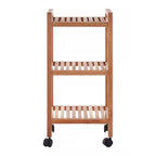 Arla Natural Walnut 3 Tier Wood Bathroom Trolley
