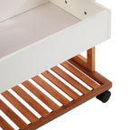 Nostra 4 Tier Bamboo and White Storage Trolley
