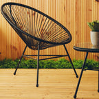 Miami Black Rattan 3 Piece Patio Set