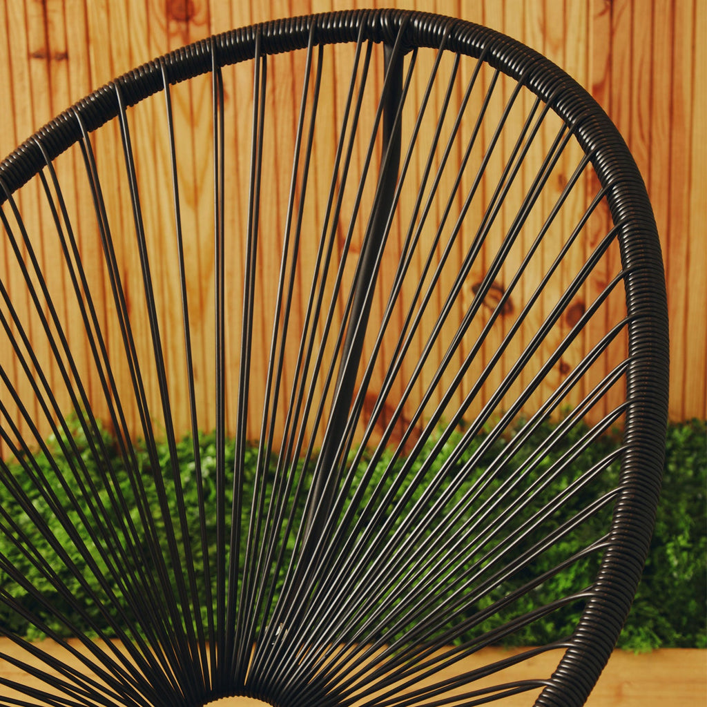 Miami Black Rattan 3 Piece Patio Set