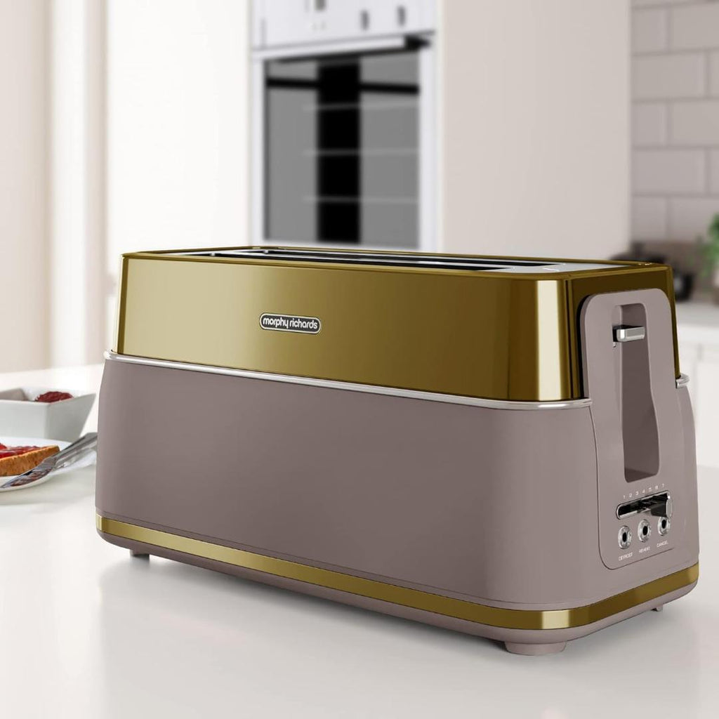 245743 Morphy Richards Signature 4 Slice Toaster Gold - Beales department store