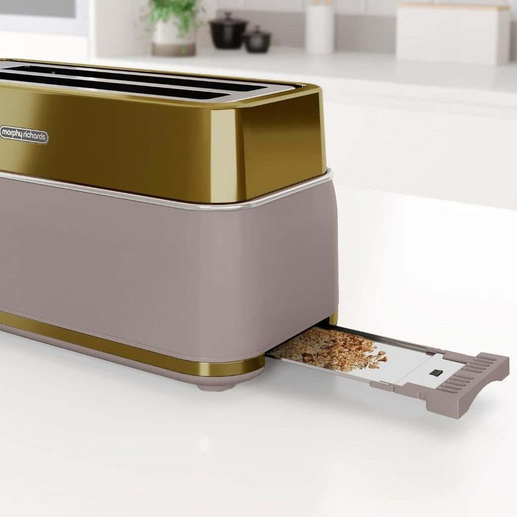 245743 Morphy Richards Signature 4 Slice Toaster Gold - Beales department store