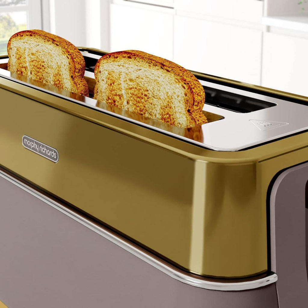 245743 Morphy Richards Signature 4 Slice Toaster Gold - Beales department store