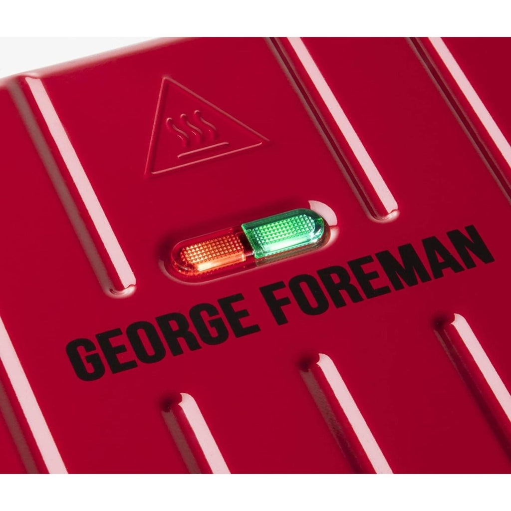 25030 George Foreman Steel Compact Grill Red - Beales department store