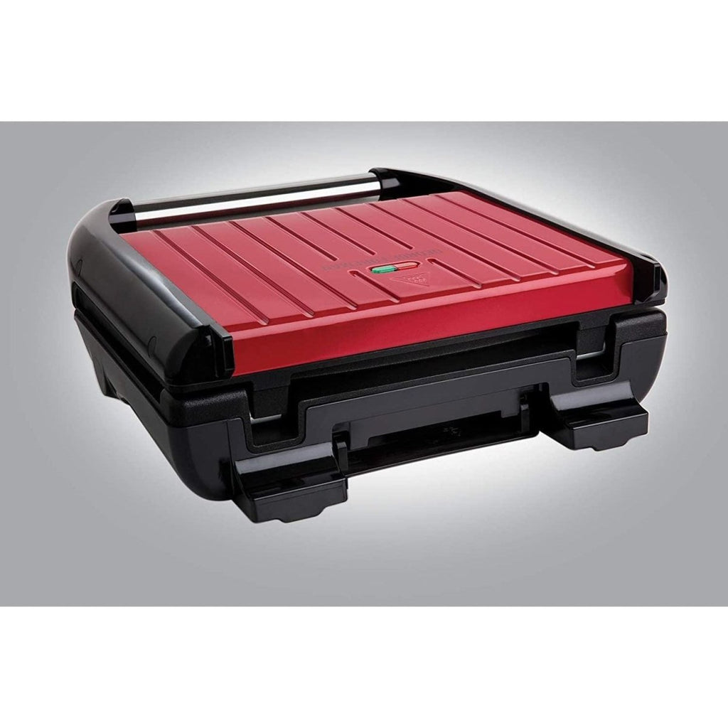 25030 George Foreman Steel Compact Grill Red - Beales department store