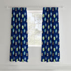 Catherine Lansfield Blue Football Lined Pencil Pleat Curtains