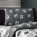 Catherine Lansfield Grey Football Reversible Duvet Set