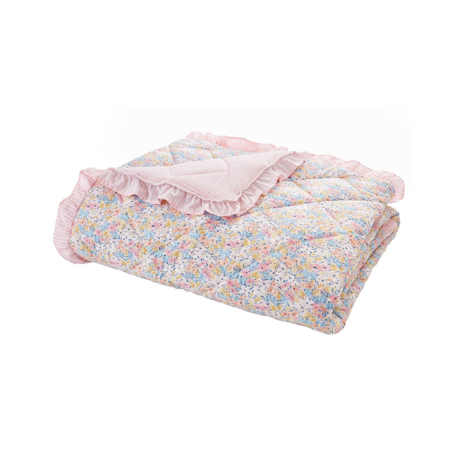 Catherine Lansfield Darcy Pink Floral Reversible Bedspread