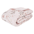 Catherine Lansfield Canterbury Blush Floral Reversible Quilted Bedspread