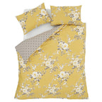 Catherine Lansfield Canterbury Ochre Floral Reversible Duvet Set
