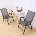 Set of 2 Metal Frame Fabric Foldable Chairs