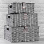 Resin Woven Storage Baskets - Set of 3 Grey | M&W