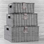 Resin Woven Storage Baskets - Set of 3 Grey | M&W