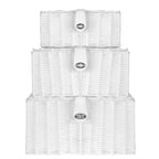 Resin Woven Storage Baskets - Set of 3 White | M&W