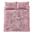 Catherine Lansfield Cuddly Deep Pile Blush Faux Fur Duvet Set