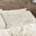 Catherine Lansfield Cuddly Deep Pile Cream Faux Fur Duvet Set