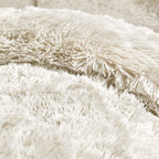 Catherine Lansfield Cuddly Deep Pile Cream Faux Fur Duvet Set