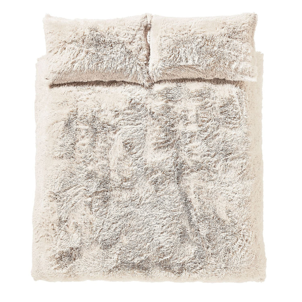 Catherine Lansfield Cuddly Deep Pile Cream Faux Fur Duvet Set