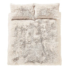 Catherine Lansfield Cuddly Deep Pile Cream Faux Fur Duvet Set