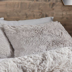 Catherine Lansfield Cuddly Deep Pile Silver Faux Fur Duvet Set