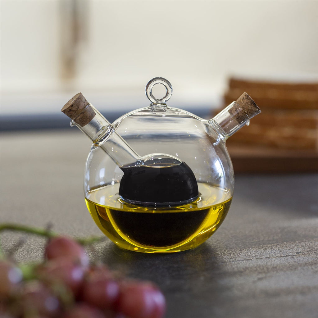 2 In 1 Oil & Vinegar Glass Dispenser Cruet | M&W