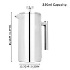 French Press Cafetiere Steel Coffee Maker 350ml | M&W