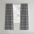 Catherine Lansfield Kelso Charcoal Check Lined Pencil Pleat Curtains