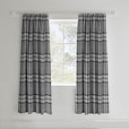 Catherine Lansfield Kelso Charcoal Check Lined Pencil Pleat Curtains
