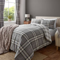 Catherine Lansfield Kelso Charcoal Check Reversible Duvet Set