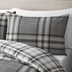 Catherine Lansfield Kelso Charcoal Check Reversible Duvet Set