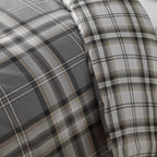 Catherine Lansfield Kelso Charcoal Check Reversible Duvet Set