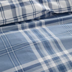 Catherine Lansfield Kelso Blue Check Reversible Duvet Set