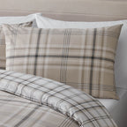 Catherine Lansfield Kelso Natural Check Reversible Duvet Set