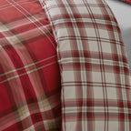 Catherine Lansfield Kelso Red Check Reversible Duvet Set