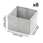 Foldable Fabric Drawer Inserts & Drawer Organisers - Set of 12 | M&W