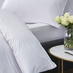 Catherine Lansfield White Satin Stripe 300TC Deep Fitted Sheet (30cm)
