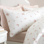 Bianca Vintage Rosebud Lace Cream 200TC Cotton Reversible Duvet Set