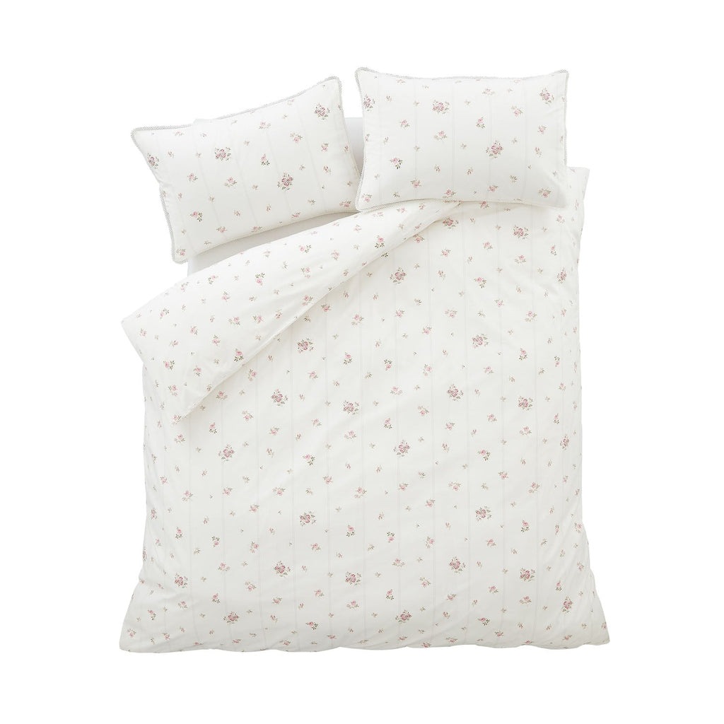 Bianca Vintage Rosebud Lace Cream 200TC Cotton Reversible Duvet Set