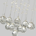 3 Light Chrome Ceiling Flush Light With Acrylic Drops